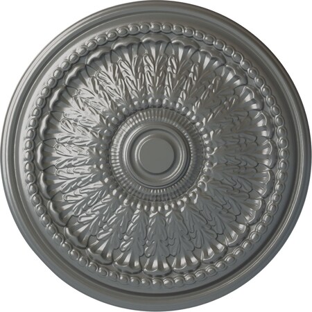 Ekena Millwork Brunswick Ceiling Medallion (Fits Canopies up to 4 1/2"), Hand-Painted Silver, 27"OD x 2 1/2"P CM27BRSLS